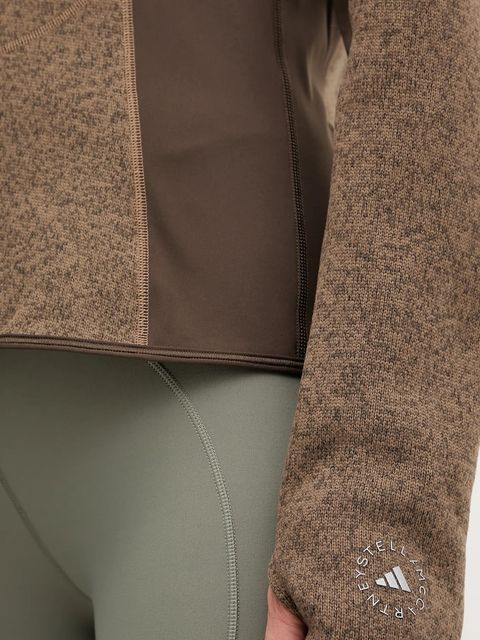 adidas by Stella McCartney bluza treningowa Climawam Running damska kolor brązowy wzorzysta JM6049