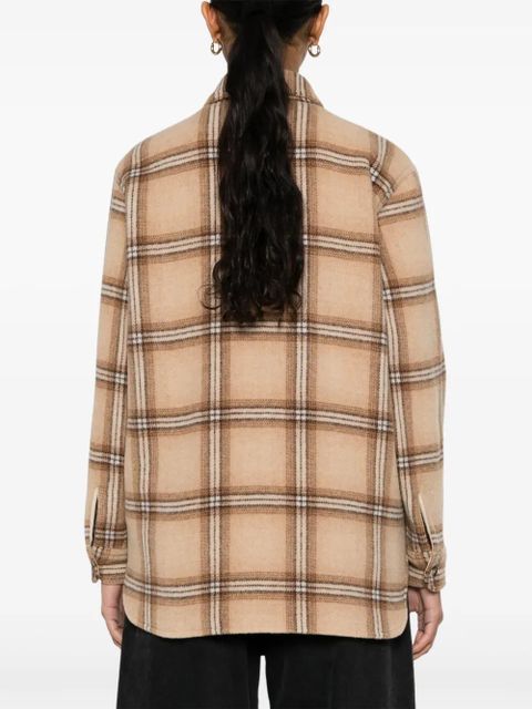 ISABEL MARANT Faxona checked shirt jacket - Brown