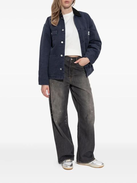 Carhartt WIP corduroy-collar organic-cotton coat - Blue