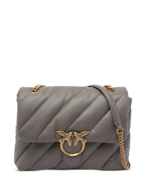 PINKO quilted bird-embellished shoulder bag - Grey - zdjęcie produktu nr 1