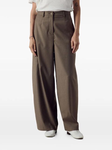 American Vintage pinstripe wide-leg trousers - Brown