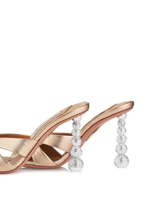 Aquazzura 95mm Yes Baby Mule 95 - Gold