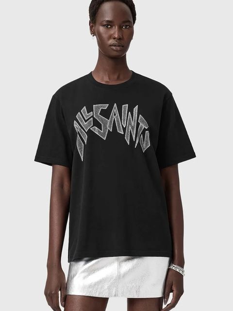 AllSaints t-shirt bawełniany damski kolor czarny W145JD - zdjęcie produktu nr 1
