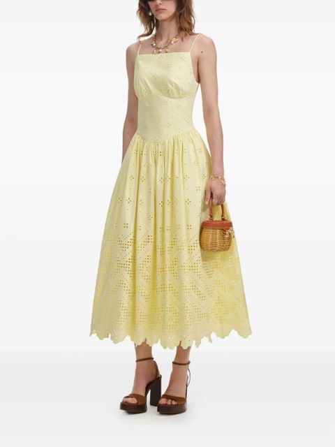 Self-Portrait cotton dress - Yellow