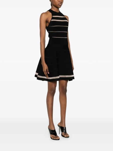 Balmain striped sleeveless mini dress - Black