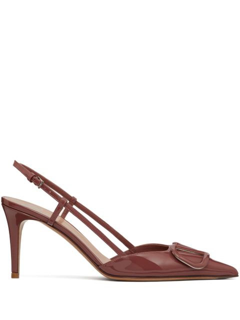 Valentino Garavani 80mm VLogo Signature slingback pumps - Brown