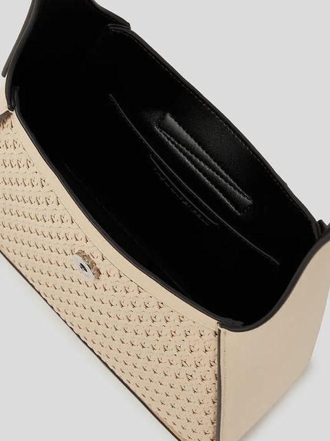 Karl Lagerfeld torebka skórzana K/SIGNATURE kolor beżowy A3W30048