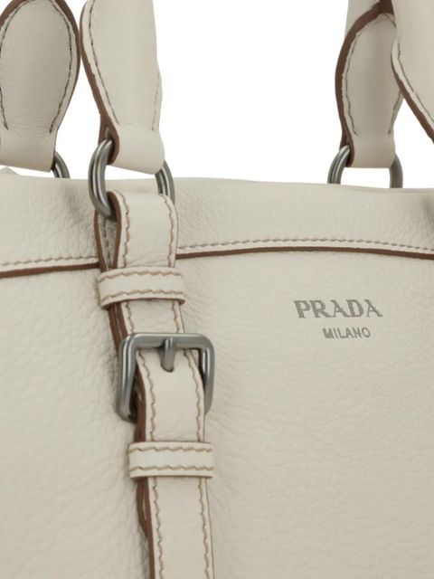 Prada buckle deer leather tote bag - Neutrals