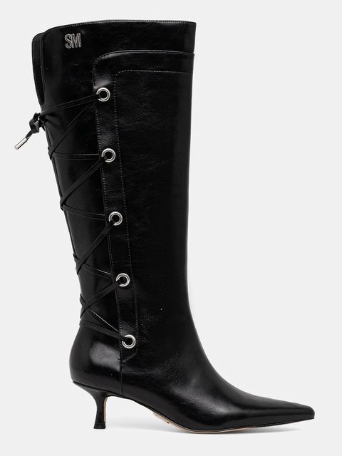 Steve Madden kozaki Ballpark damskie kolor czarny na małym obcasie 11005048 - zdjęcie produktu nr 2