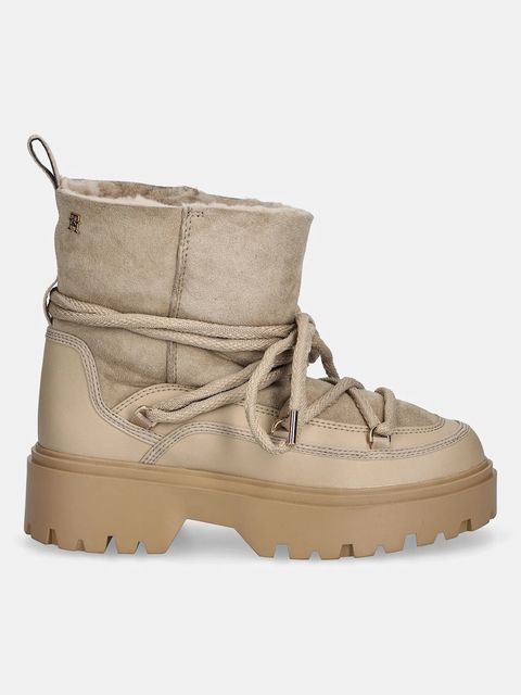 Tommy Hilfiger śniegowce REAL SHEARLING LACEUP - zdjęcie produktu nr 1