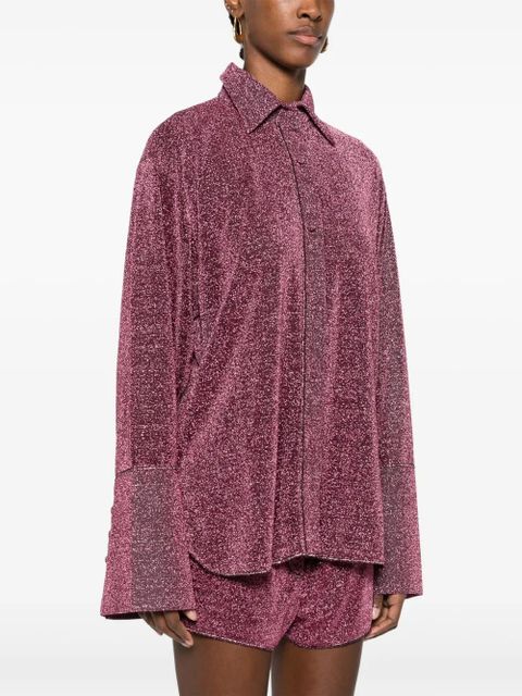 Oséree lurex wide-sleeve shirt - Pink
