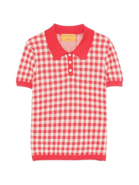 Guest In Residence Gingham short-sleeve top - Red - zdjęcie produktu nr 1