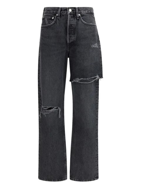 AGOLDE ripped button-fastening five-pockets jeans - Black - zdjęcie produktu nr 1