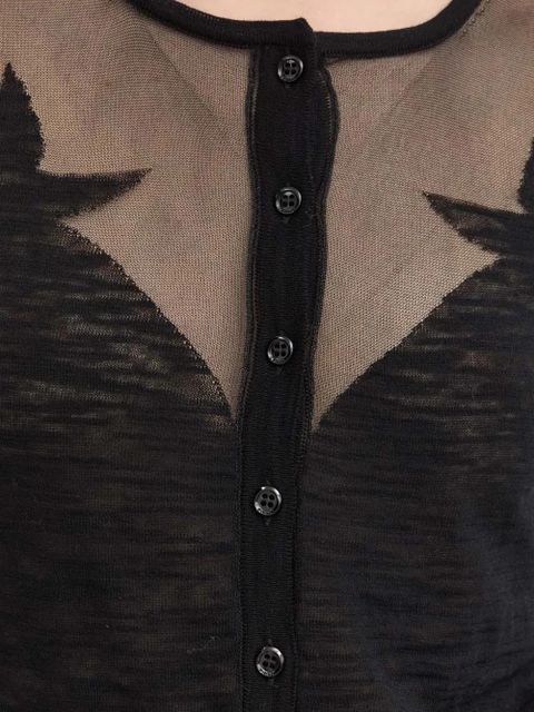 PINKO sheer-panel cardigan - Black