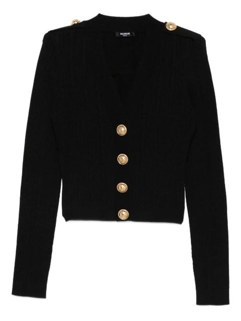 Balmain ribbed button-up cardigan - Black - zdjęcie produktu nr 1