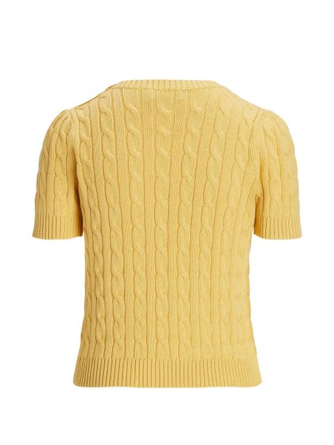 Lauren Ralph Lauren cable-knit short-sleeves top - Yellow - zdjęcie produktu nr 2