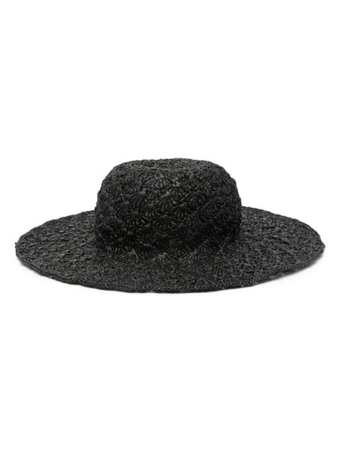 ISABEL MARANT Tulum woven raffia sun hat - Black - zdjęcie produktu nr 1