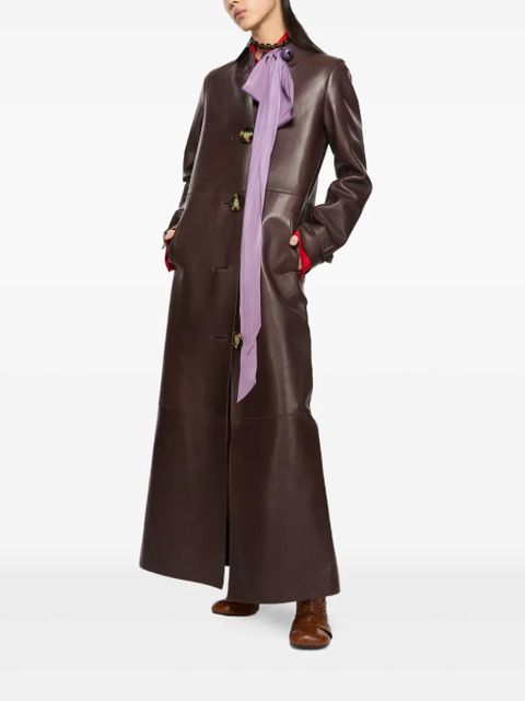 Acne Studios leather long coat - Brown