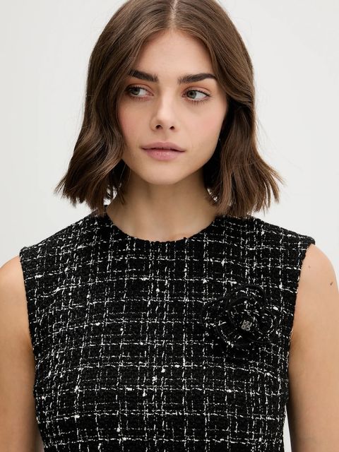 HUGO sukienka z wełną kolor czarny mini prosta 50547635