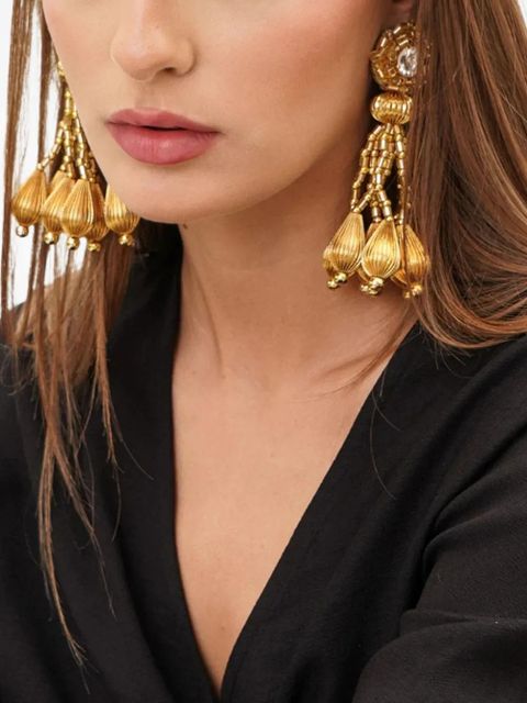 Vanina Lys beaded-drop earrings - Gold - zdjęcie produktu nr 2