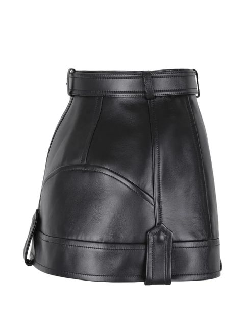 Givenchy zip-fastening belted leather mini skirt - Black