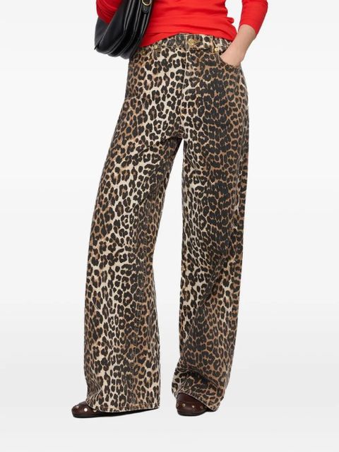 GANNI Lari leopard-print jeans - Brown - zdjęcie produktu nr 1