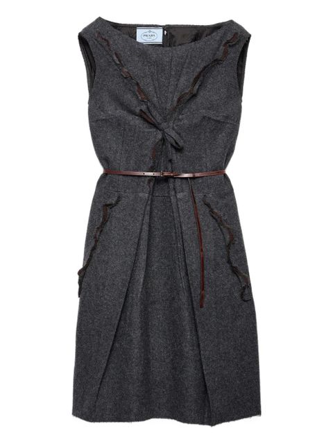 Prada raw-cut boat-neck mini dress - Grey - zdjęcie produktu nr 1