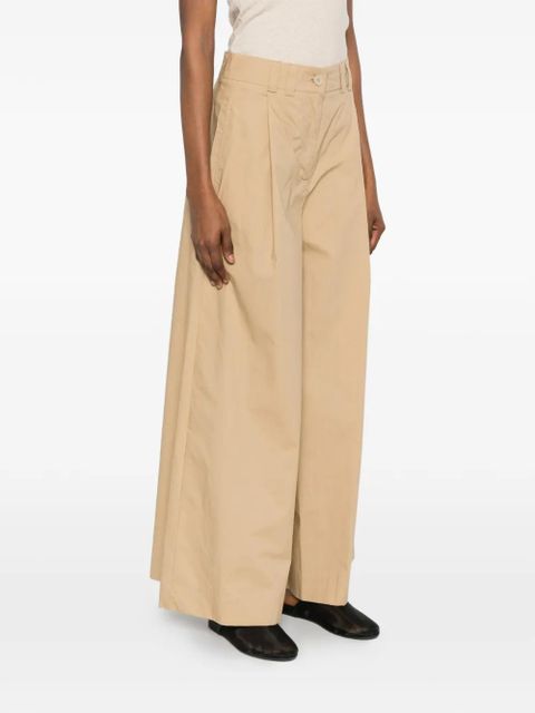 SOLOTRE pocket pleated palazzo pants - Neutrals