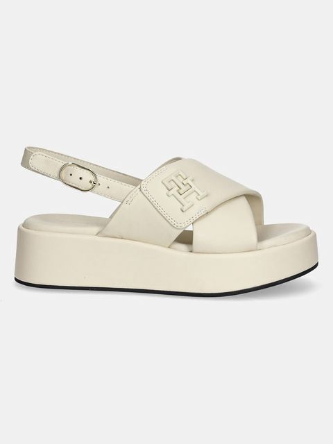 Tommy Hilfiger sandały skórzane TH LOGO HW PADDED LEATHER SANDAL - zdjęcie produktu nr 1