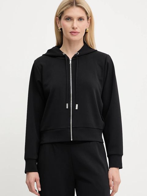MICHAEL Michael Kors bluza damska kolor czarny z kapturem gładka MT551SSE45 - zdjęcie produktu nr 1