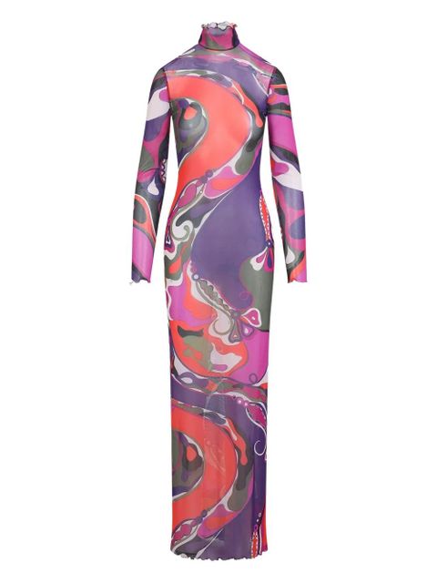 PUCCI swirl-print turtleneck dress - Purple - zdjęcie produktu nr 1