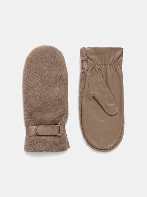 BOSS rękawiczki damskie kolor brązowy 50551632 - zdjęcie produktu nr 1