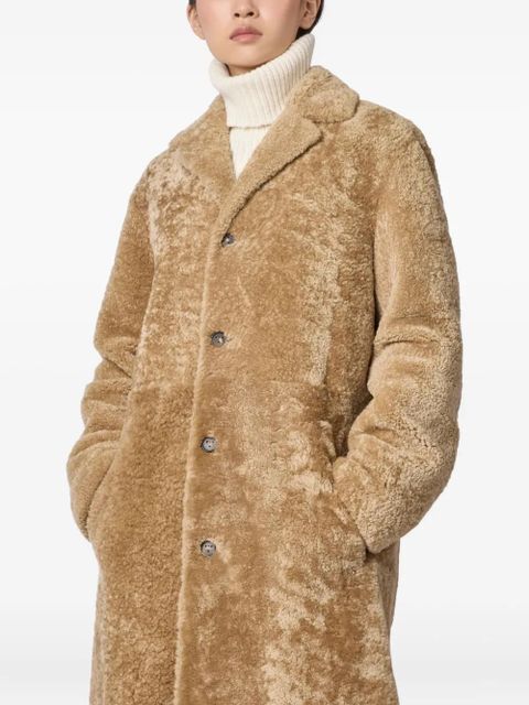 Tod's button shearling coat - Neutrals