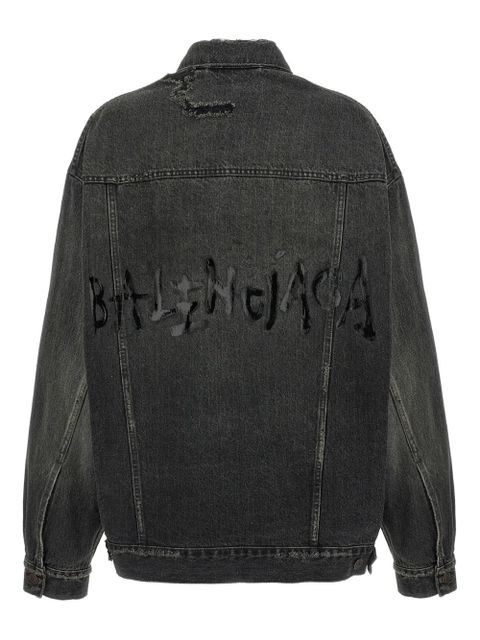 Balenciaga distressed denim jacket - Grey - zdjęcie produktu nr 2