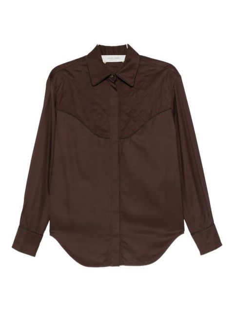Golden Goose quilted-yoke shirt - Brown