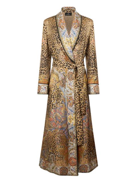 ETRO paisley animal-motif silk robe - Brown - zdjęcie produktu nr 1