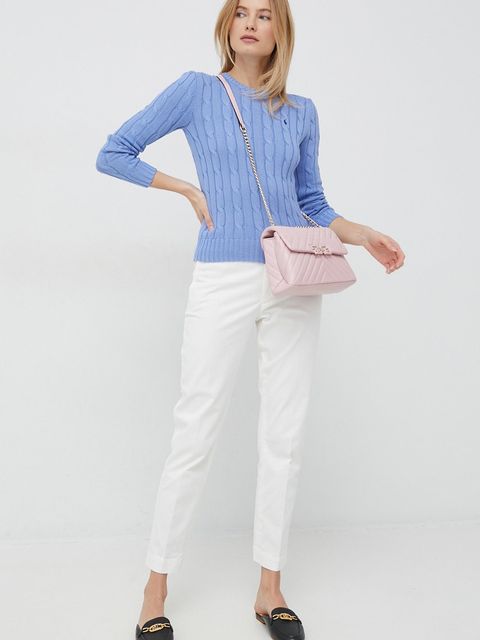 Polo Ralph Lauren sweter bawełniany kolor niebieski