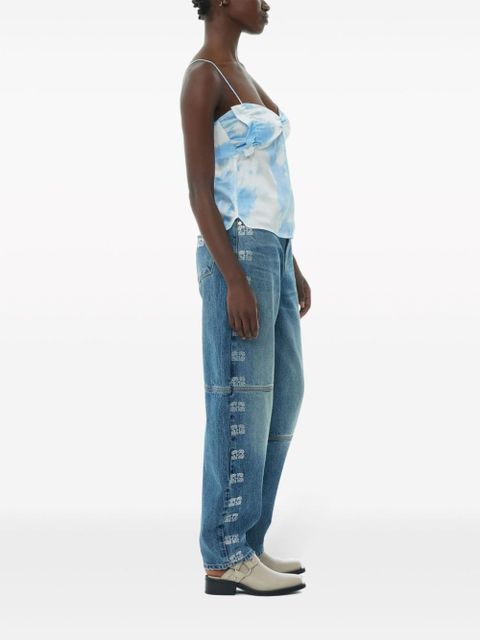 GANNI tie-dye satin top - Blue