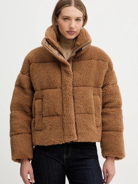 Weekend Max Mara kurtka z domieszką wełny ALFREDO kolor brązowy zimowa oversize 2525486062600