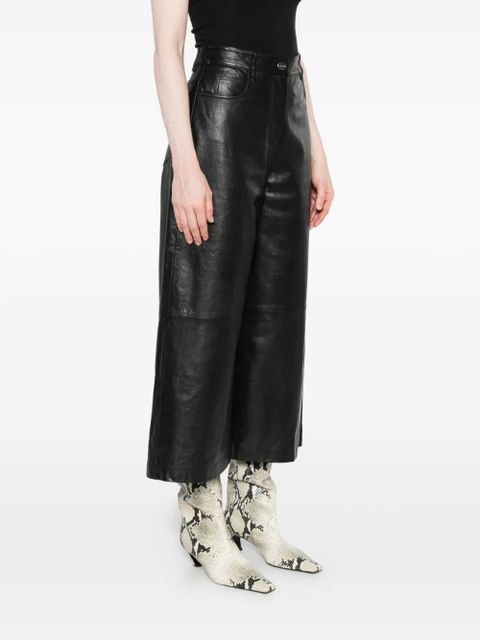 Weekend Max Mara leather panelled trousers - Black