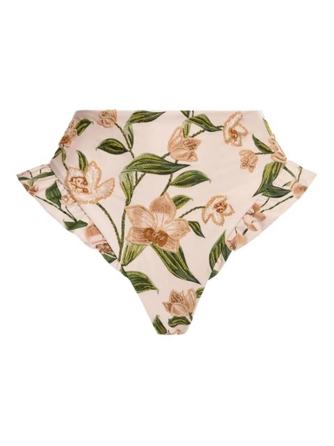 Agua By Agua Bendita floral ruffled bikini bottoms - Neutrals - zdjęcie produktu nr 1