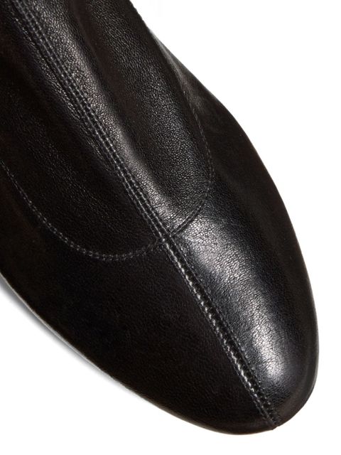 KHAITE The Apollo leather ankle boots - Black