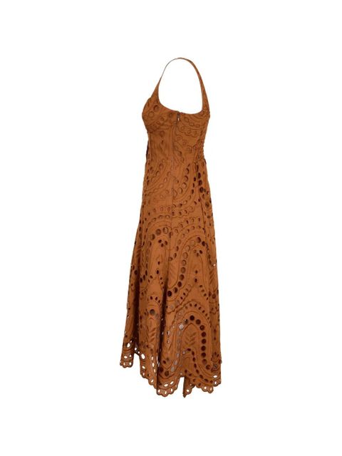 Charo Ruiz Ibiza Ayla eyelet asymmetric dress - Brown
