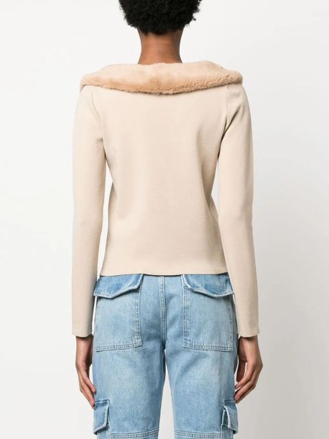 Blumarine scoop-neck knitted cardigan - Brown