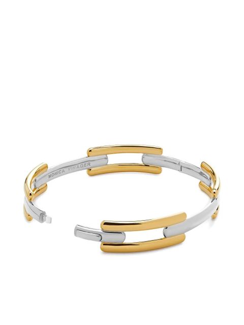 Monica Vinader two-tone design bangle - Silver