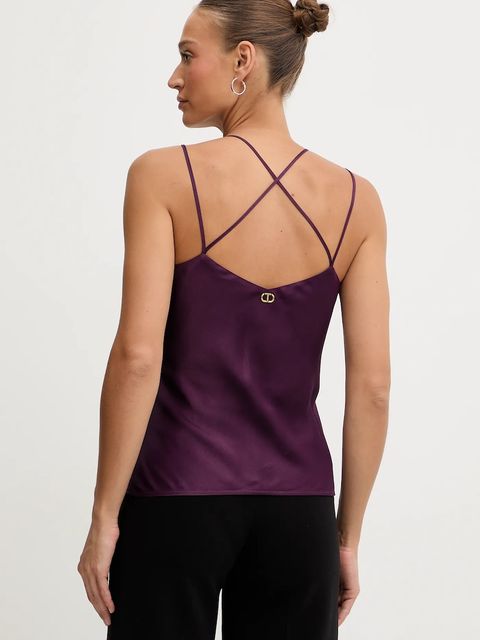 Twinset bluzka damska kolor fioletowy gładka 252TT2373