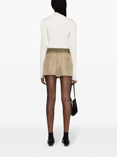 Prada pleated silk shorts - Neutrals