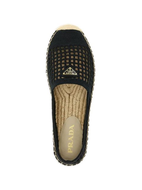 Prada crochet-knit espadrilles - Black