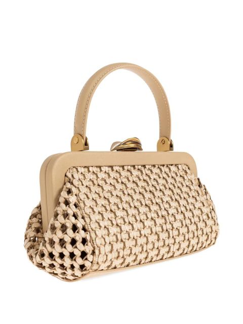 Cult Gaia mini Zuma woven tote bag - Neutrals