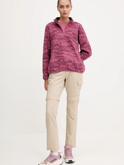 Jack Wolfskin bluza outdoorowa BIG SKY kolor fioletowy wzorzysta A65449 - zdjęcie produktu nr 2